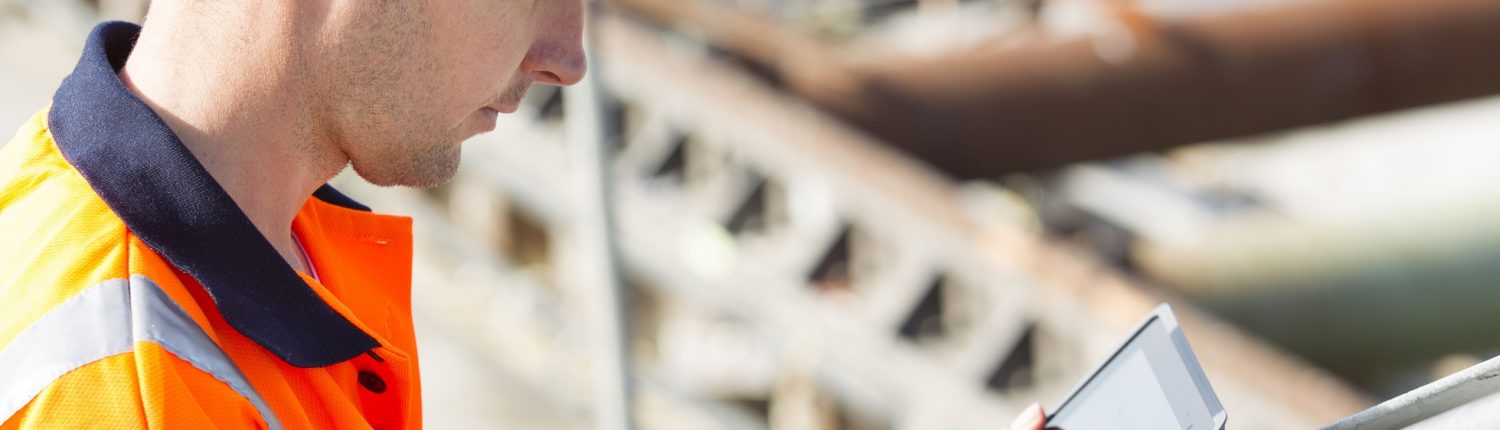 Construction worker working at a building site